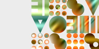 Basit şekiller - daireler, üçgenler, dikdörtgenler soyut arka plan. Duvar Kağıdı, Sancak, Arkaplan, Kart, Kitap İllüstrasyonu, İniş Sayfası