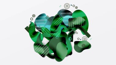 Soyut arkaplan - Çizgiler daireler ve sıvı şekiller