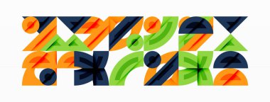 Dairesel ve yuvarlak elementlerin yer aldığı soyut geometrik arkaplan. Kalın kontrast, pürüzsüz gradyanlar, dinamik kompozisyon, fütüristik stil