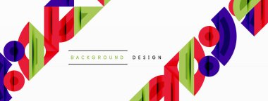 Dairesel ve yuvarlak elementlerin yer aldığı soyut geometrik arkaplan. Kalın kontrast, pürüzsüz gradyanlar, dinamik kompozisyon, fütüristik stil