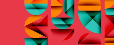 Minimum geometrik soyut arkaplan. Çember kare ve üçgen tasarımı