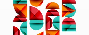 Minimum geometrik soyut arkaplan. Çember kare ve üçgen tasarımı