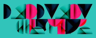 Çemberler ve üçgenlerin kesiştiği soyut geometrik desen. Yüksek kontrastlı kompozisyon derinlik yaratır ve dinamik, modern estetik