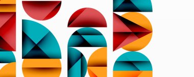 Minimum geometrik soyut arkaplan. Çember kare ve üçgen tasarımı