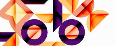 Minimum geometrik soyut arkaplan. Çember kare ve üçgen tasarımı