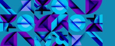 Minimum geometrik soyut arkaplan. Çember kare ve üçgen tasarımı