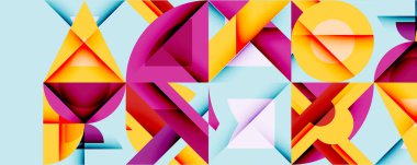 Minimum geometrik soyut arkaplan. Çember kare ve üçgen tasarımı