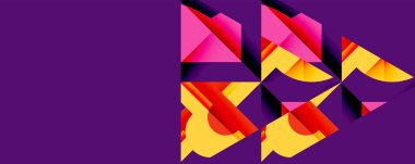 Birleştirilmiş açısal ve eğri şekilli soyut geometrik çizimler, pürüzsüz eğimli dinamik bileşimler ve kalın karşıtlıklar