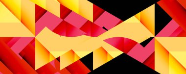 Daireler, yarı daireler, kareler ve yuvarlak üçgenler. Duvar kağıdı, afiş, arkaplan, kart, kitap illüstrasyonu, iniş sayfası için geometrik mozaik mozaik desen soyut arkaplan