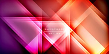 Gölge çizgileri olan etkileyici bir poster. Özellikler teknolojisi, minimalist ve iş temaları, parlak canlı renk şemaları