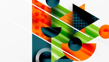 Parlak soyut arkaplan - parlak eğim tonlarıyla katmanlı üçgenler. Yarı şeffaf şekiller derinlik ve çağdaş estetik ekler