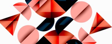 Minimum geometrik soyut arkaplan. Çember kare ve üçgen tasarımı