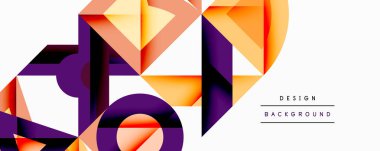 Minimum geometrik soyut arkaplan. Çember kare ve üçgen tasarımı