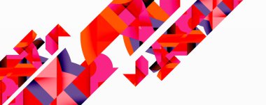 Daireler, yarı daireler, kareler ve yuvarlak üçgenler. Duvar kağıdı, afiş, arkaplan, kart, kitap illüstrasyonu, iniş sayfası için geometrik mozaik mozaik desen soyut arkaplan