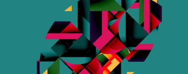 Birleştirilmiş açısal ve eğri şekilli soyut geometrik çizimler, pürüzsüz eğimli dinamik bileşimler ve kalın karşıtlıklar