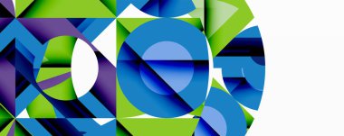 Birleştirilmiş açısal ve eğri şekilli soyut geometrik çizimler, pürüzsüz eğimli dinamik bileşimler ve kalın karşıtlıklar