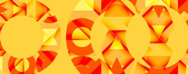 Birbirine kenetlenmiş dairesel ve açısal şekillerle soyut geometrik bileşim, pürüzsüz gradyanlar ve beyaz arkaplan üzerinde keskin karşıtlıklar