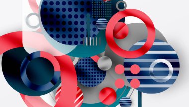 Üstüste binen Şeffaf Şekillerle Soyut Geometrik Arkaplan