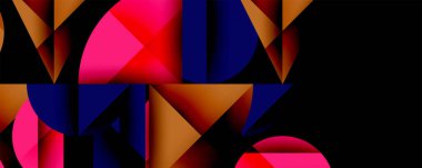 Minimum geometrik soyut arkaplan. Çember kare ve üçgen tasarımı