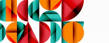 Minimum geometrik soyut arkaplan. Çember kare ve üçgen tasarımı