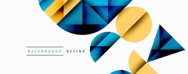 Minimum geometrik soyut arkaplan. Çember kare ve üçgen tasarımı