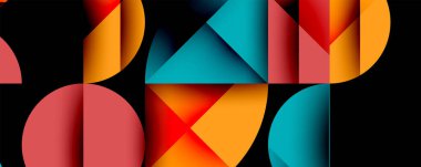 Minimum geometrik soyut arkaplan. Çember kare ve üçgen tasarımı