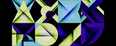 Minimum geometrik soyut arkaplan. Çember kare ve üçgen tasarımı