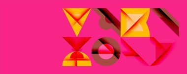 Minimum geometrik soyut arkaplan. Çember kare ve üçgen tasarımı