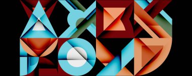 Minimum geometrik soyut arkaplan. Çember kare ve üçgen tasarımı