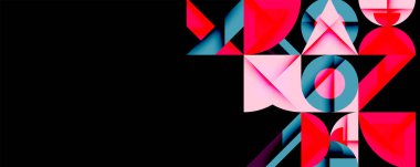 Minimum geometrik soyut arkaplan. Çember kare ve üçgen tasarımı