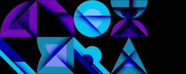 Minimum geometrik soyut arkaplan. Çember kare ve üçgen tasarımı