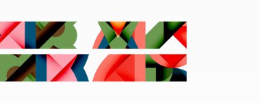 Birbirine kenetlenmiş dairesel ve açısal şekillerle soyut geometrik bileşim, pürüzsüz gradyanlar ve beyaz arkaplan üzerinde keskin karşıtlıklar