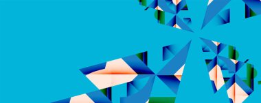 Birbirine kenetlenmiş dairesel ve açısal şekillerle soyut geometrik bileşim, pürüzsüz gradyanlar ve beyaz arkaplan üzerinde keskin karşıtlıklar