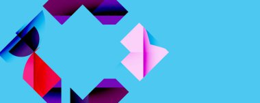 Birleştirilmiş açısal ve eğri şekilli soyut geometrik çizimler, pürüzsüz eğimli dinamik bileşimler ve kalın karşıtlıklar