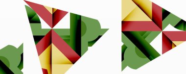 Birleştirilmiş açısal ve eğri şekilli soyut geometrik çizimler, pürüzsüz eğimli dinamik bileşimler ve kalın karşıtlıklar