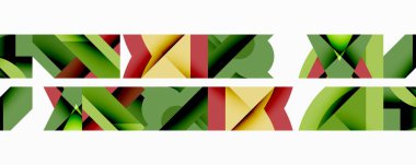 Birleştirilmiş açısal ve eğri şekilli soyut geometrik çizimler, pürüzsüz eğimli dinamik bileşimler ve kalın karşıtlıklar