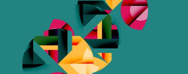 Birleştirilmiş açısal ve eğri şekilli soyut geometrik çizimler, pürüzsüz eğimli dinamik bileşimler ve kalın karşıtlıklar