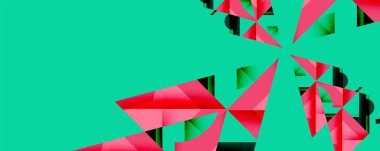 Daireler, yarı daireler, kareler ve yuvarlak üçgenler. Duvar kağıdı, afiş, arkaplan, kart, kitap illüstrasyonu, iniş sayfası için geometrik mozaik mozaik desen soyut arkaplan