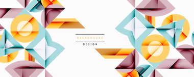 Minimum geometrik soyut arkaplan. Çember kare ve üçgen tasarımı