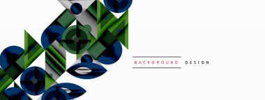 Kesişen şekiller, daireler, üçgenler ve gradyanlar ile geometrik soyut bileşim, canlı renkleri ve dinamik karşıtlıkları harmanlayarak modern, geleceksel bir görsel tasarım yaratmak için