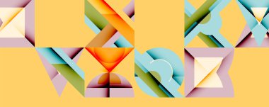 Minimum geometrik soyut arkaplan. Çember kare ve üçgen tasarımı