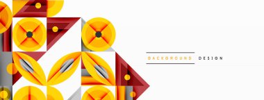 Keskin açılı dinamik geometrik bileşim, dairesel biçimler ve eğim renkleri