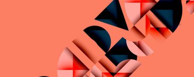 Minimum geometrik soyut arkaplan. Çember kare ve üçgen tasarımı