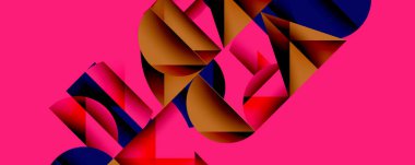 Minimum geometrik soyut arkaplan. Çember kare ve üçgen tasarımı