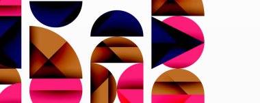 Minimum geometrik soyut arkaplan. Çember kare ve üçgen tasarımı