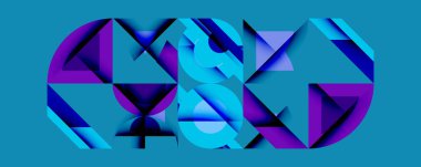 Minimum geometrik soyut arkaplan. Çember kare ve üçgen tasarımı