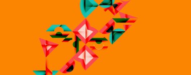 Minimum geometrik soyut arkaplan. Çember kare ve üçgen tasarımı