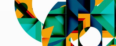 Birleştirilmiş açısal ve eğri şekilli soyut geometrik çizimler, pürüzsüz eğimli dinamik bileşimler ve kalın karşıtlıklar