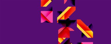 Birleştirilmiş açısal ve eğri şekilli soyut geometrik çizimler, pürüzsüz eğimli dinamik bileşimler ve kalın karşıtlıklar