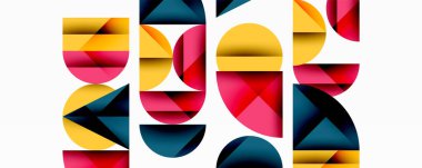 Minimum geometrik soyut arkaplan. Çember kare ve üçgen tasarımı